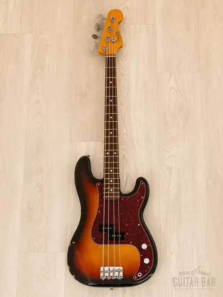 Бас-гитара Fender JV Precision Bass 1962 Vintage Reissue PB62-75 P Sunburst w/gigbag Japan 1982