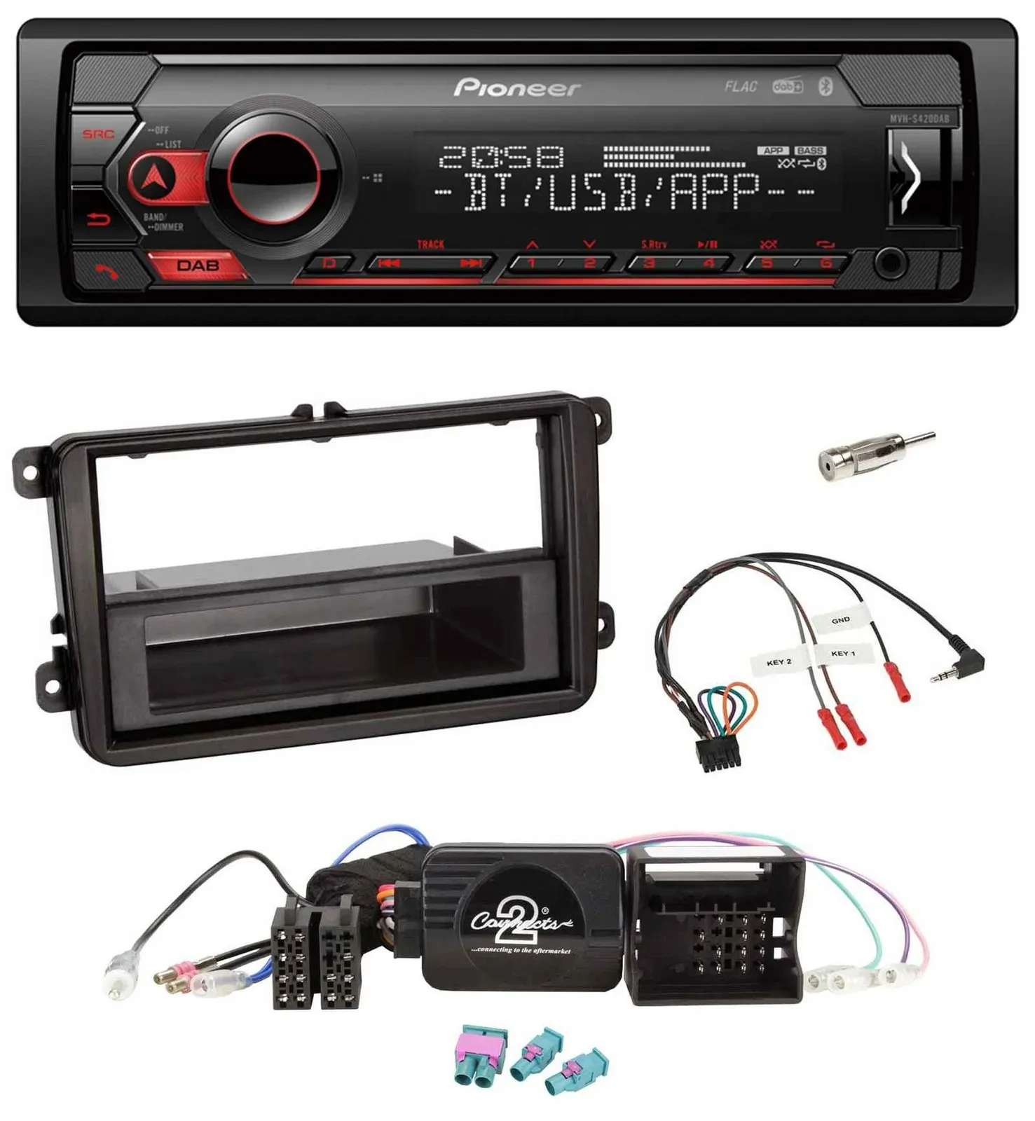 Автомагнитола для VW Passat/Polo/Scirocco/Sharan Pioneer USB, DAB, Bluetooth