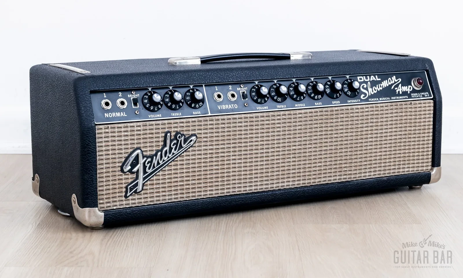 1967 Fender Dual Showman Black Panel Vintage Tube Amp Head, Serviced