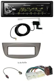 Pioneer Bluetooth DAB USB MP3 Autoradio für Renault Twingo ab 2012 beige-grau