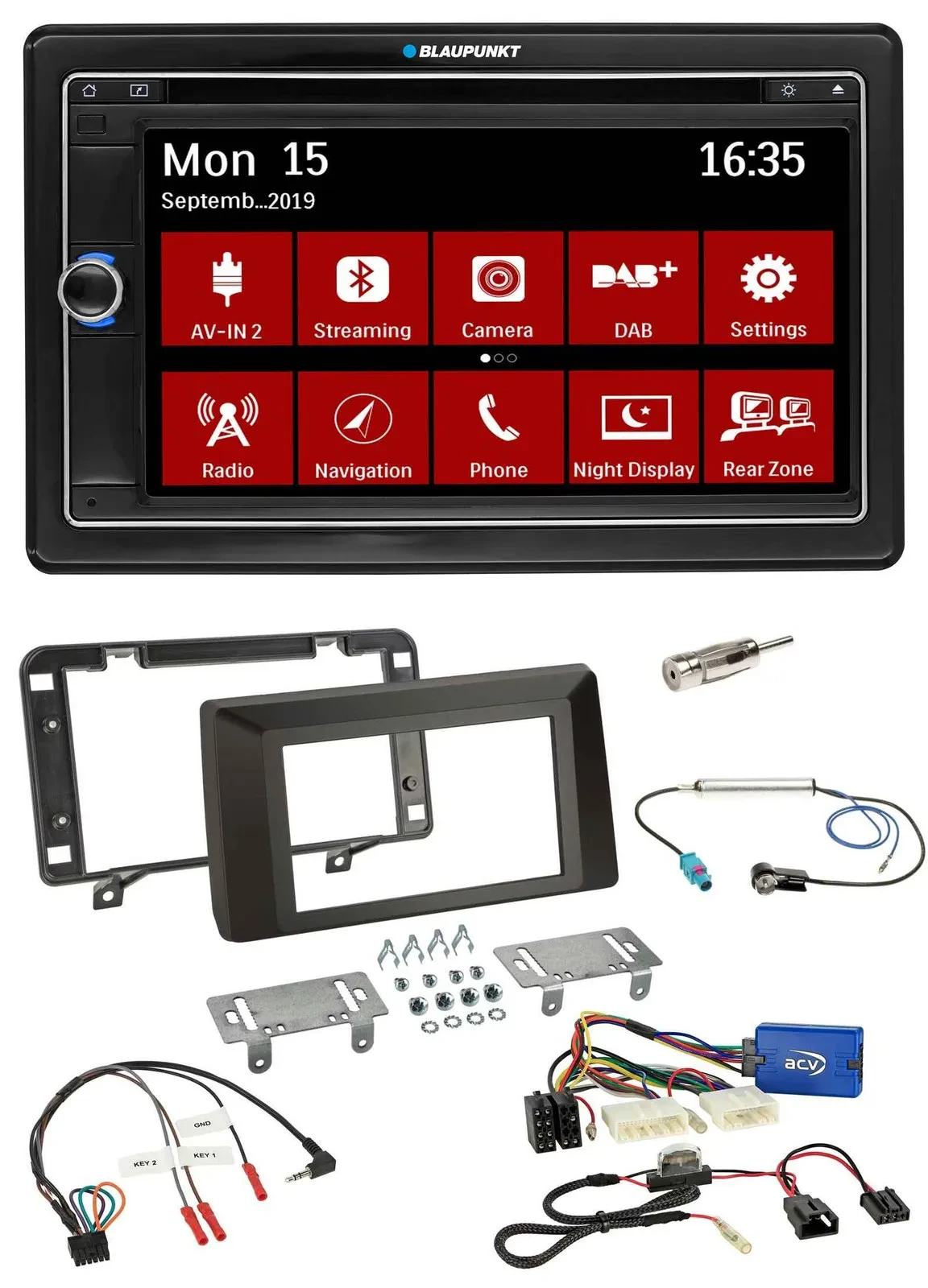 Blaupunkt Bluetooth DAB 2DIN USB DVD Lenkrad Autoradio für Dacia Duster ab 2021