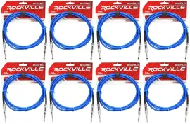 Инструментальный кабель Rockville RCGT6.0BL Blue 1.8 м (8 штук)