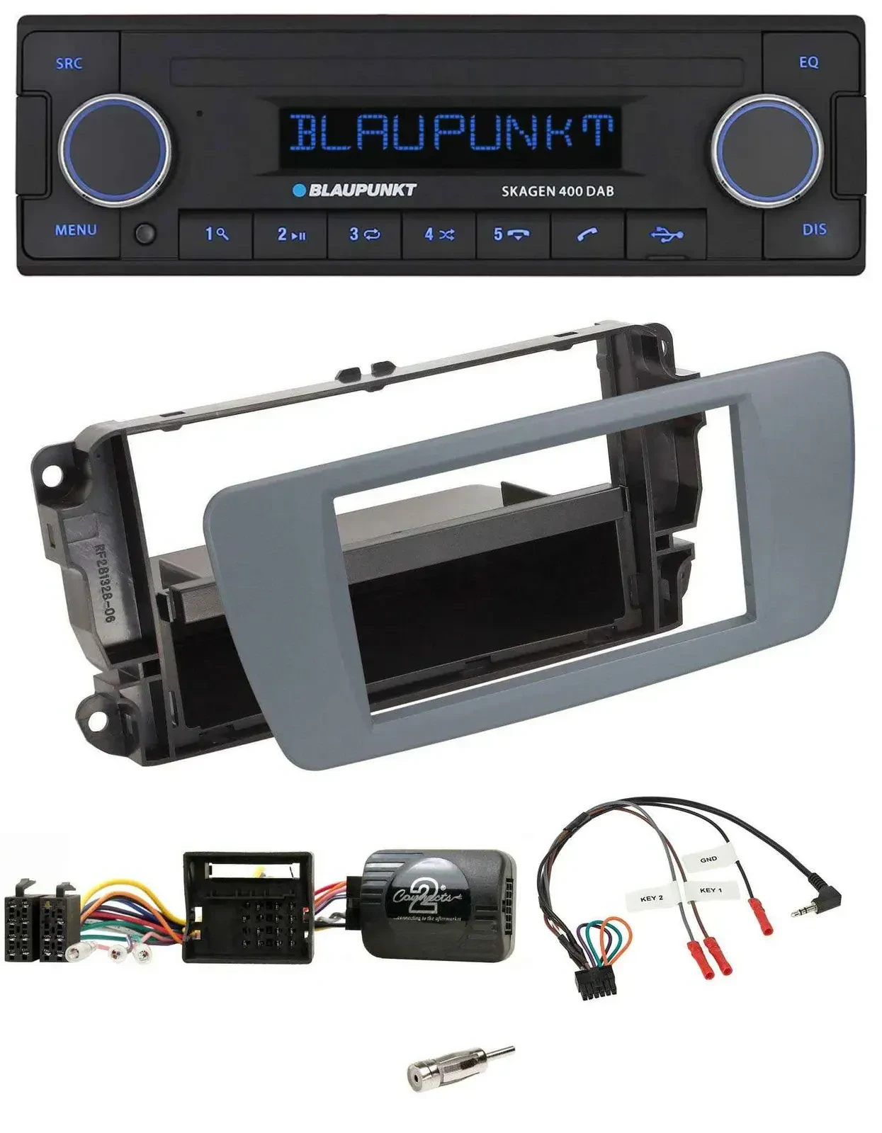 Blaupunkt DAB USB Bluetooth Lenkrad Autoradio für Seat Ibiza conemaragrau