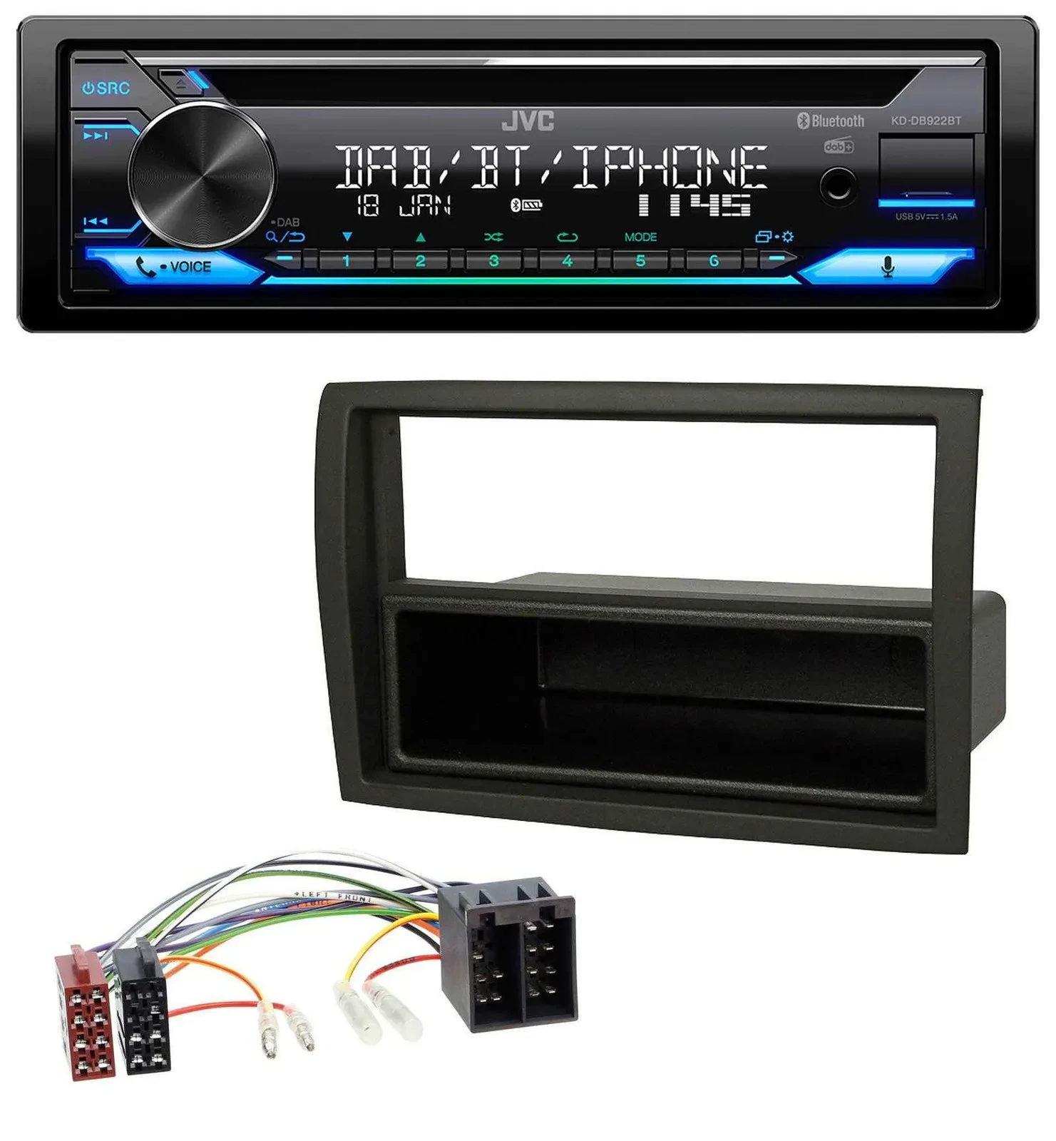 JVC Bluetooth MP3 USB DAB CD Autoradio für Citroen Jumper Fiat Ducato Peugeot Bo