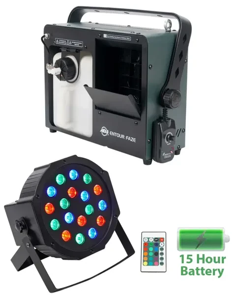 American DJ Entour Faze Water Based Haze Machine Hazer+Rechargeable Wash Light