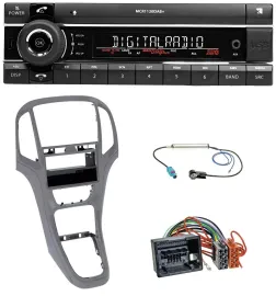 Kienzle Bluetooth MP3 USB DAB Autoradio für Opel Astra J ab 2009 Titan grau
