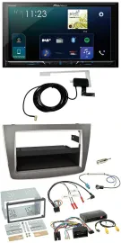 Pioneer 2DIN DAB USB Lenkrad Bluetooth Autoradio für Alfa Romeo Mito silber 14-1