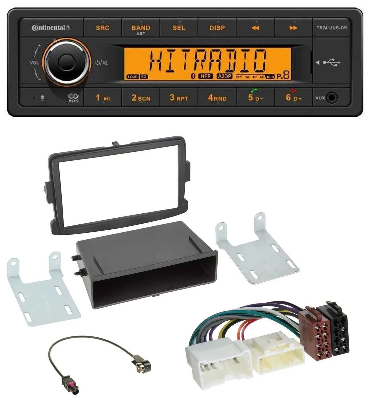 Continental MP3 Bluetooth AUX USB Autoradio für Dacia Logan Sandero Opel Vivaro