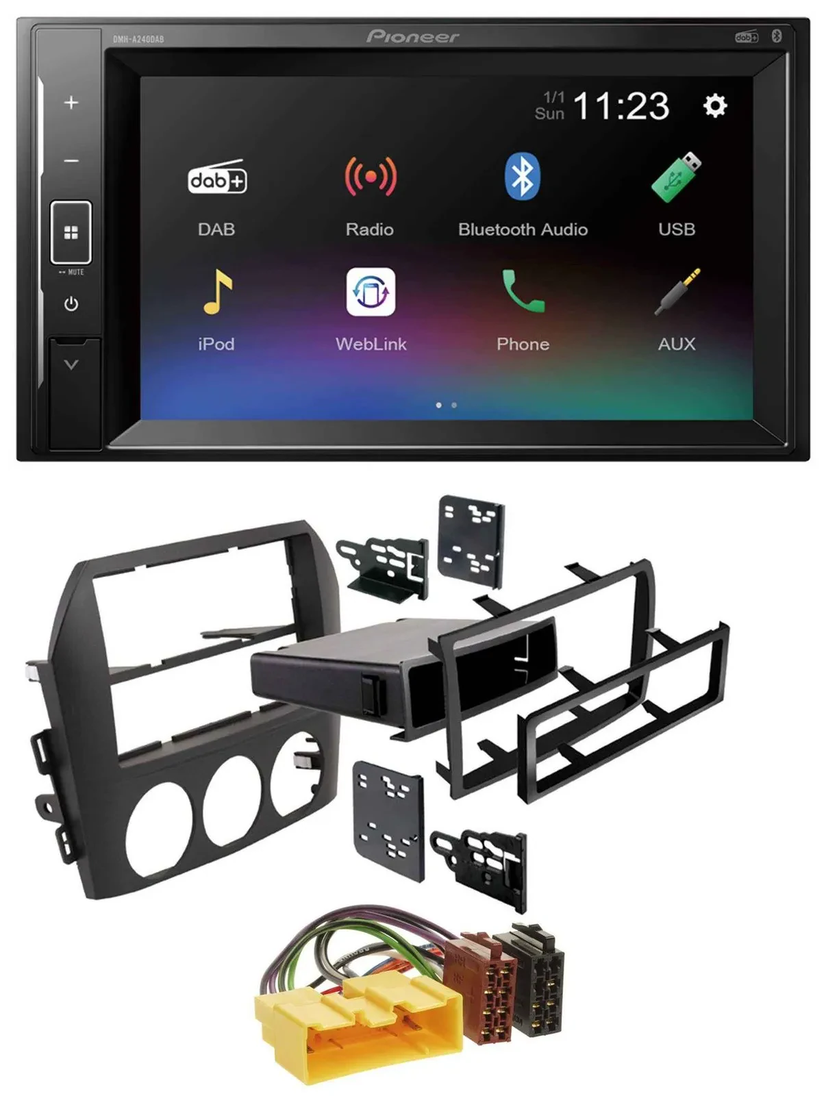 Pioneer DAB MP3 2DIN Bluetooth USB Autoradio für Mazda MX 5 NC 2005-2008