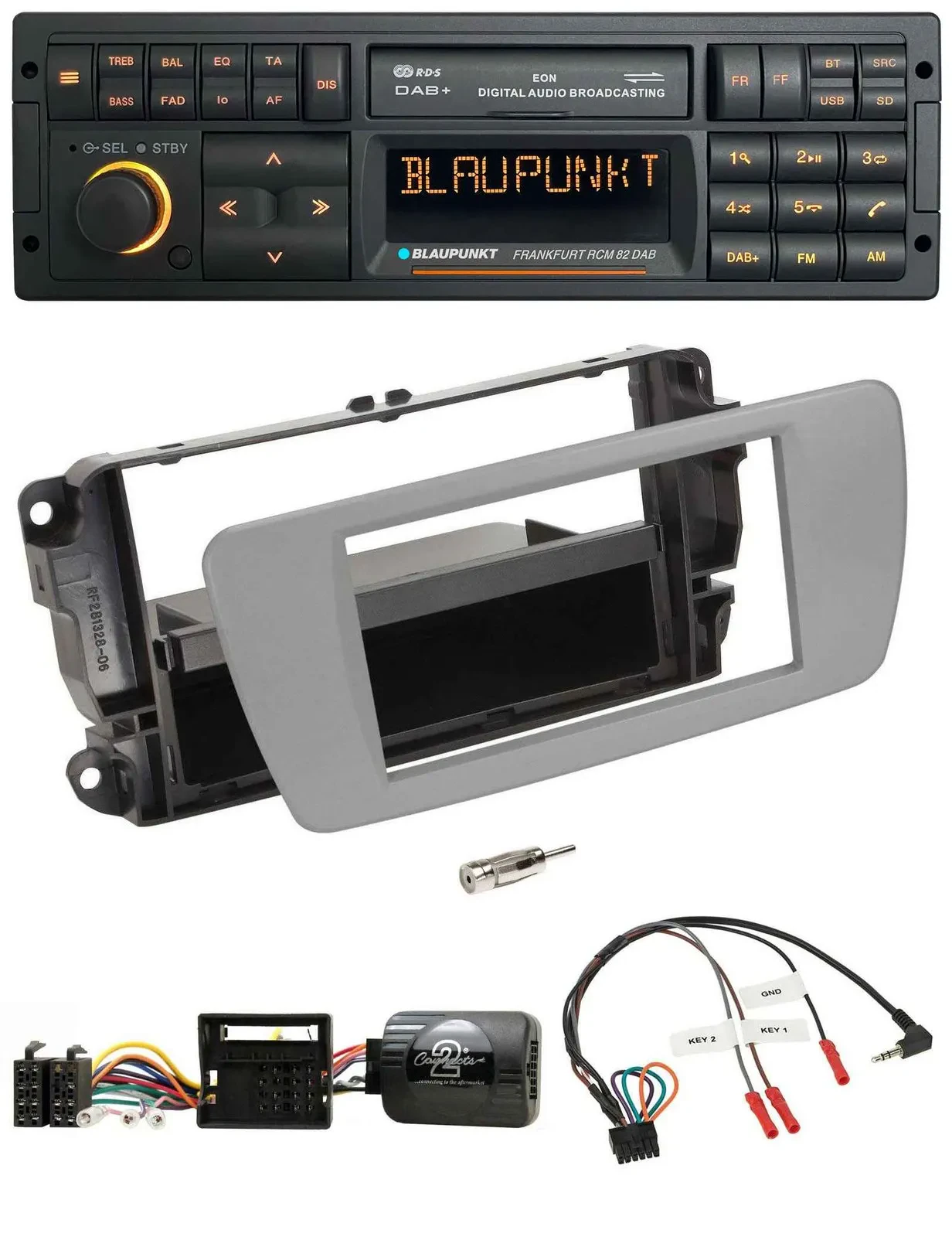 Blaupunkt USB DAB SD Lenkrad Bluetooth Autoradio für Seat Ibiza dublingrau