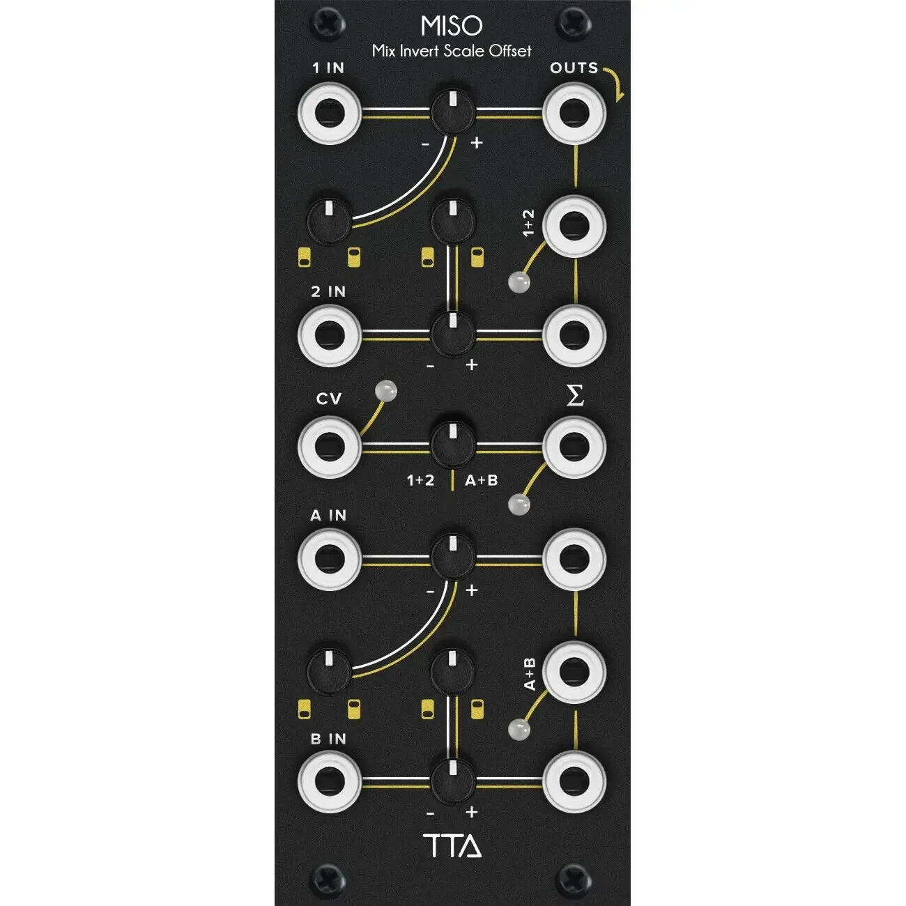 Модульный студийный синтезатор Tiptop MISO Mix Invert Scale Offset Eurorack Synth Module, Black