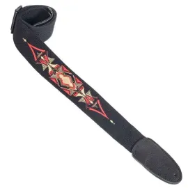 Henry Heller David Hale 2" Wide Cotton Guitar Strap, Embroidered Design, HDH-03