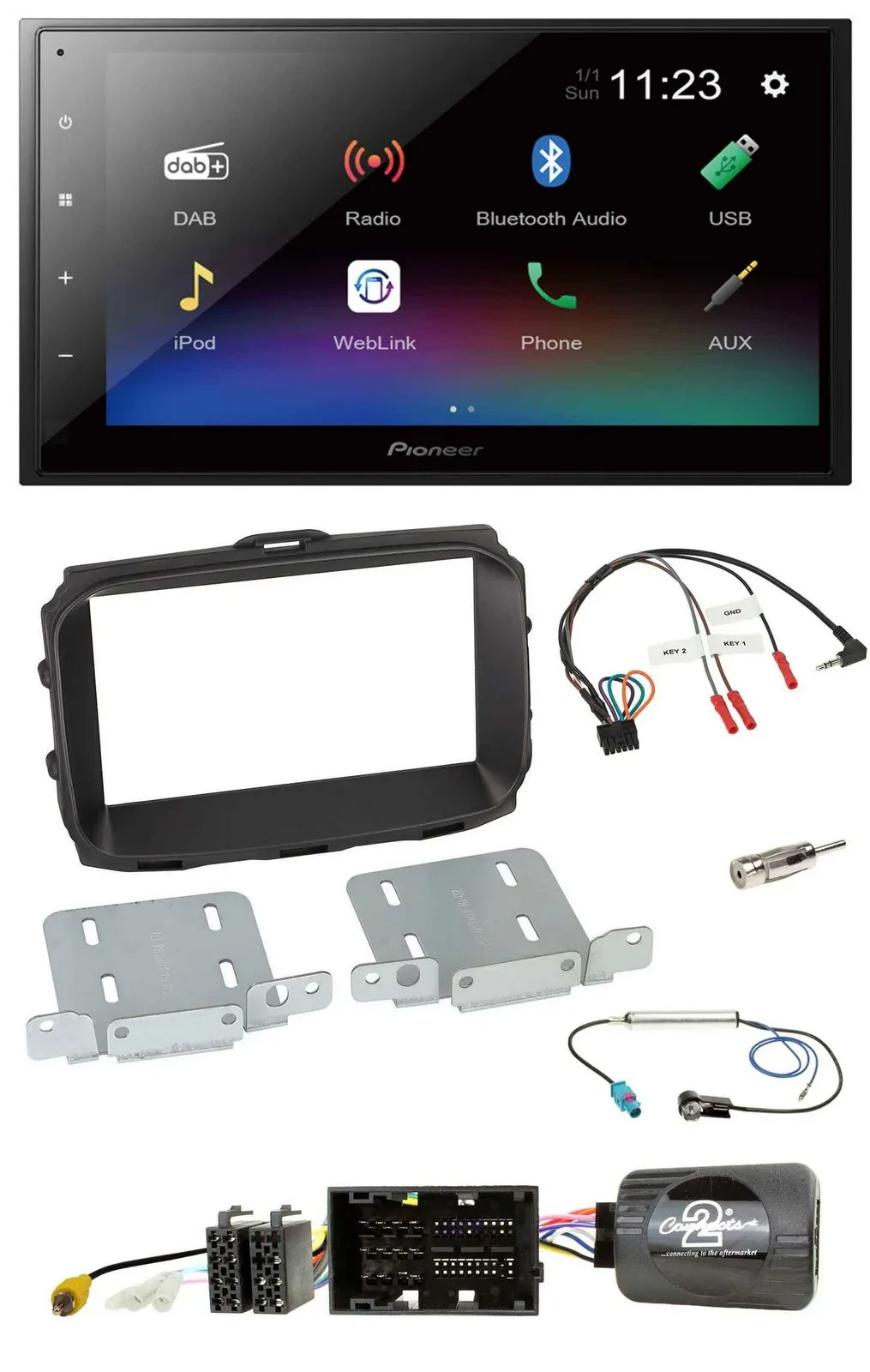 Pioneer USB Bluetooth DAB 2DIN Lenkrad Autoradio für Alfa Giulietta 2013-2021 94