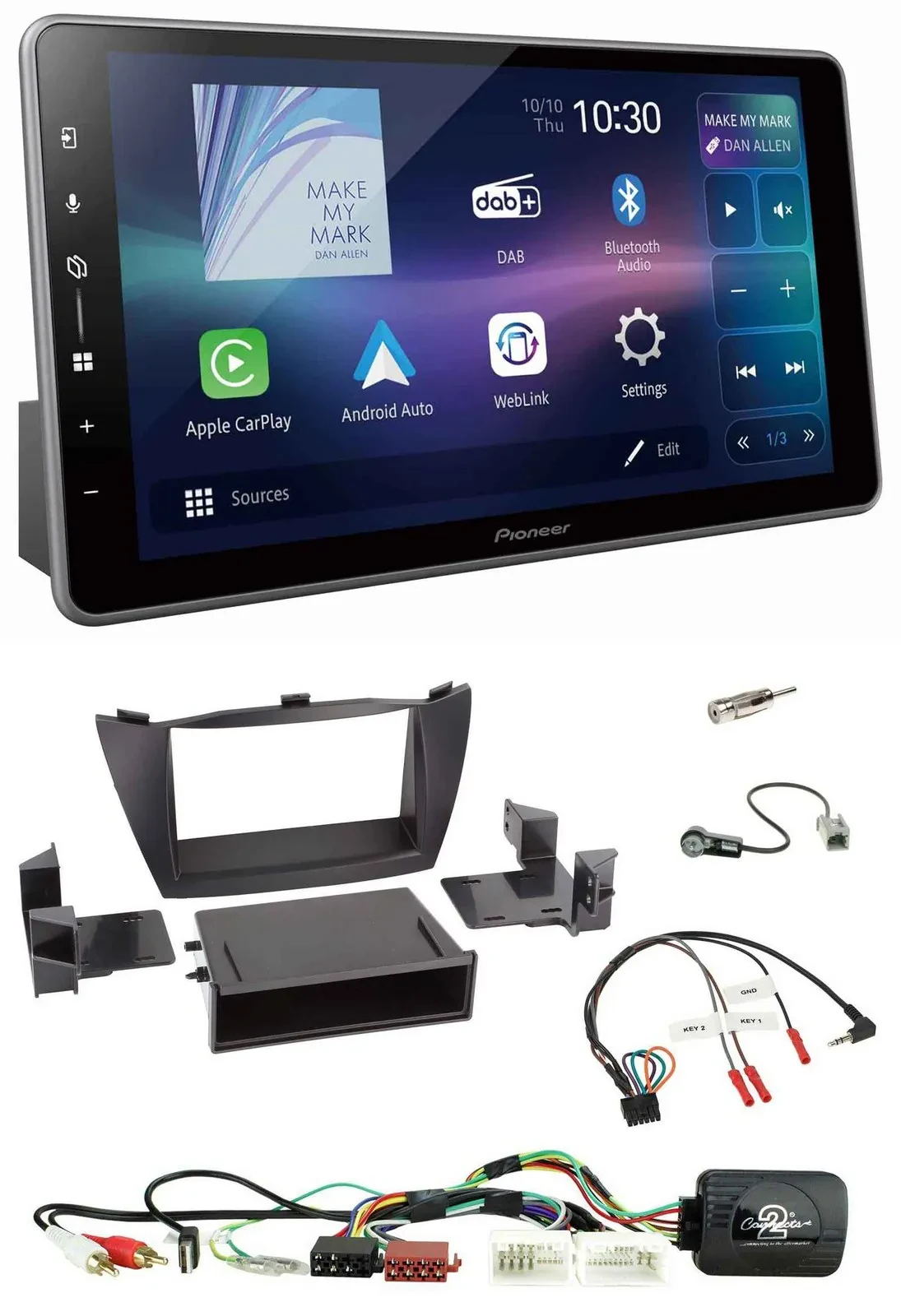 Pioneer Bluetooth USB DAB Lenkrad Autoradio für Hyundai Tucson 2010-2015