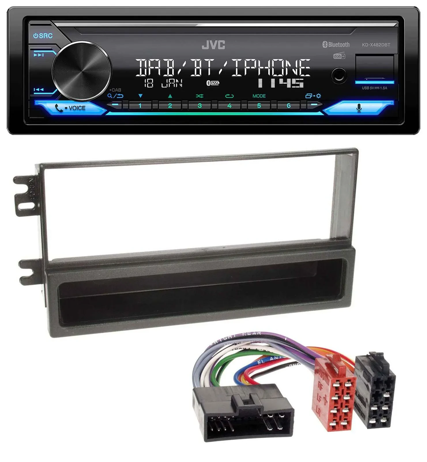 JVC Bluetooth DAB USB MP3 Autoradio für Kia Sportage I (2000-2005)