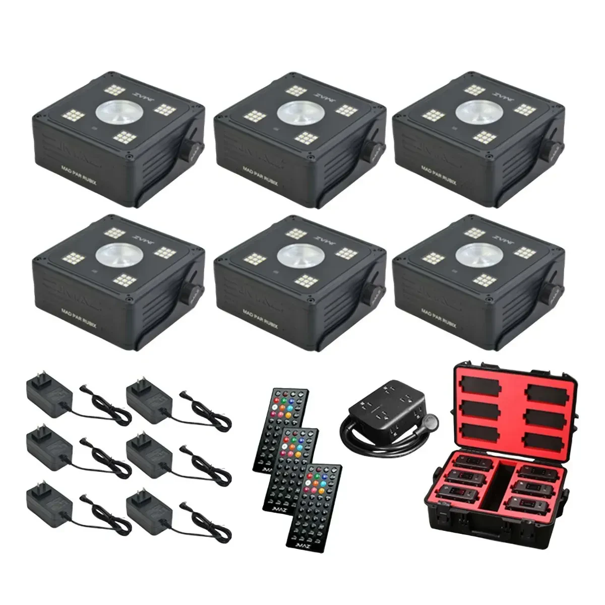 Светодиодный прибор JMAZ LIGHTING JZ1047 MAD PAR RUBIX 6PK LED с аксессуарами (6 штук)