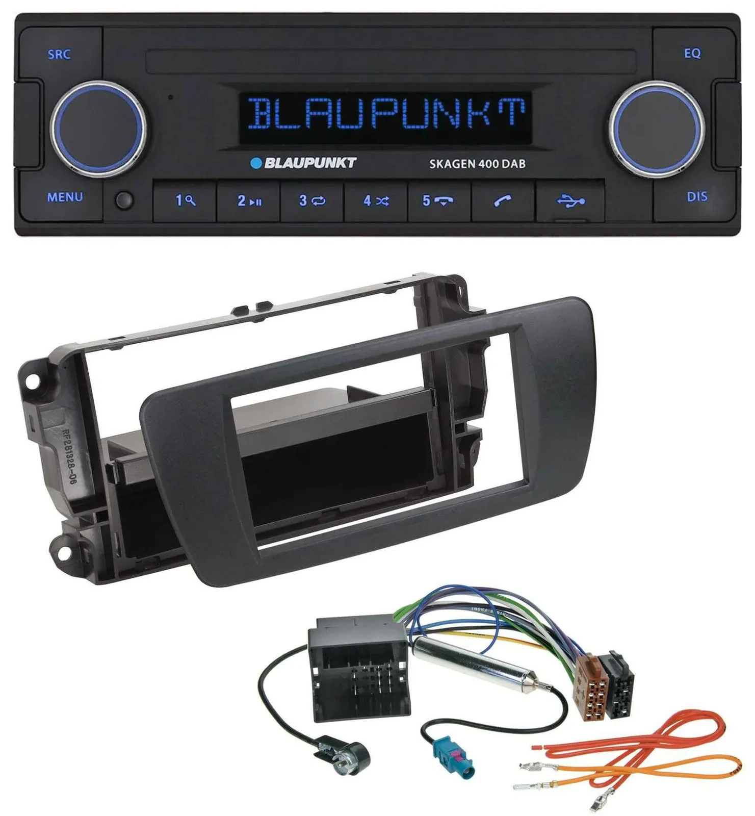 Blaupunkt DAB USB Bluetooth MP3 Autoradio für Seat Ibiza 6J ab 08 nitschwarz AN1