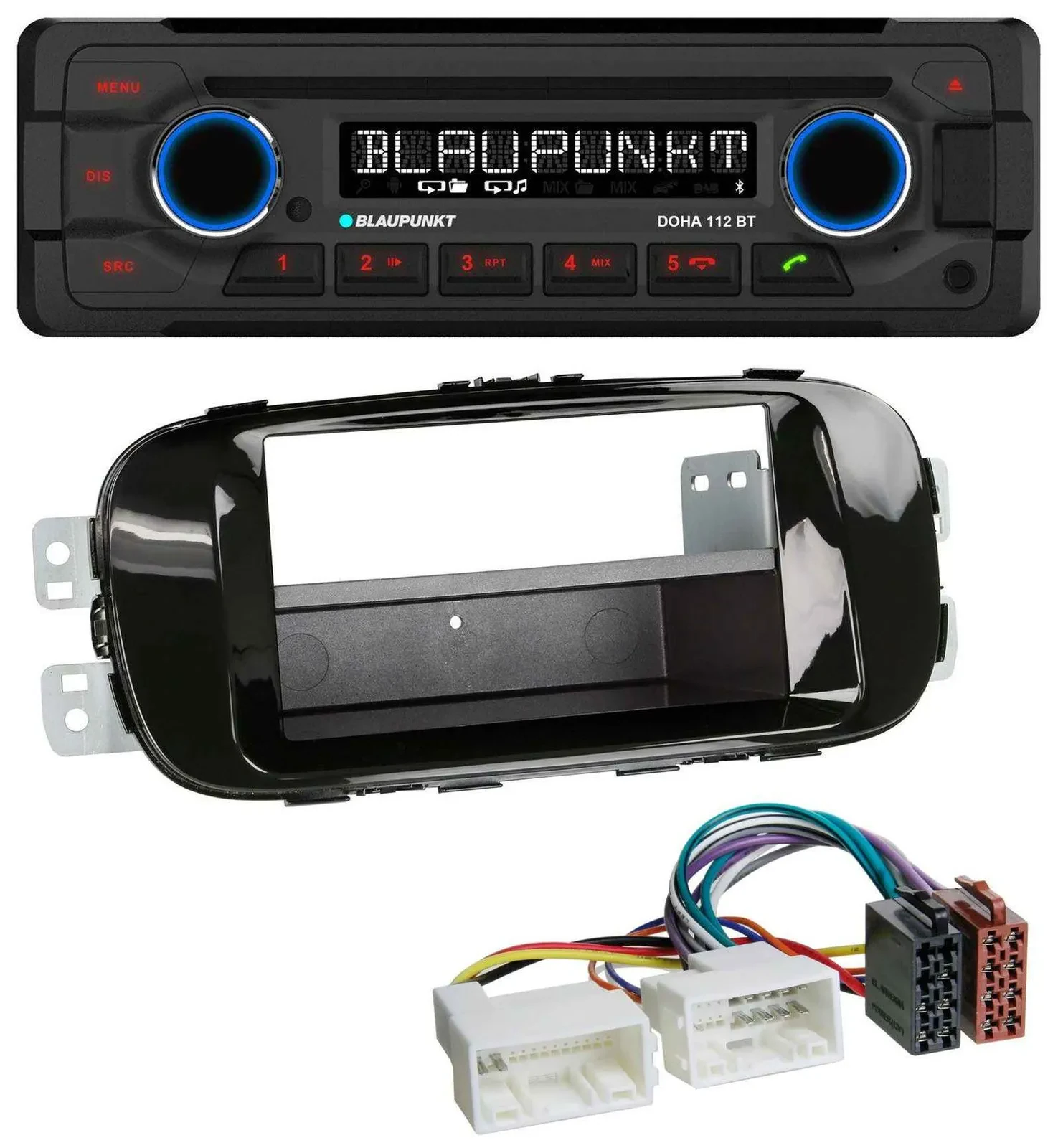 Blaupunkt AUX MP3 CD Bluetooth USB Autoradio für Kia Soul PS ab 14 piano-schwarz