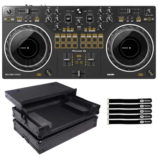 DJ-контроллер с джогом Pioneer DDJ-REV1 Black с аксессуарами