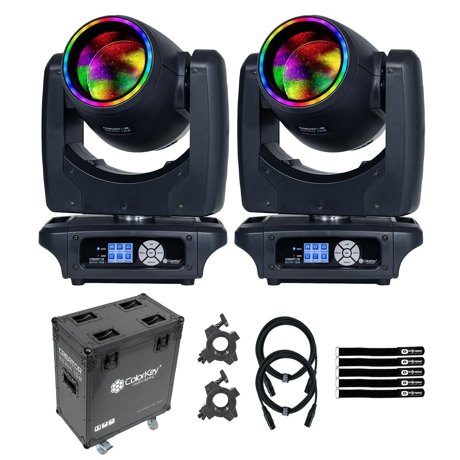 ColorKey CKU-5140 Creator Beam 150 Moving Head Beam Lights 2-Pack w Case idjnow