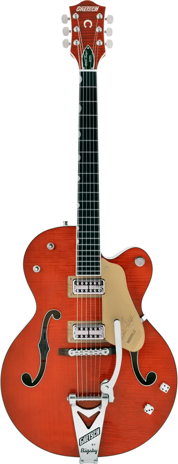 Электрогитара полуакустическая Gretsch G6120TFM-BSNV Brian Setzer Signature Nashville Orange