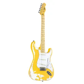 Fame SE E-Gitarre, ST-Style, Single Coil Tonabnehmer, Worn Out Weiß, Anfänger