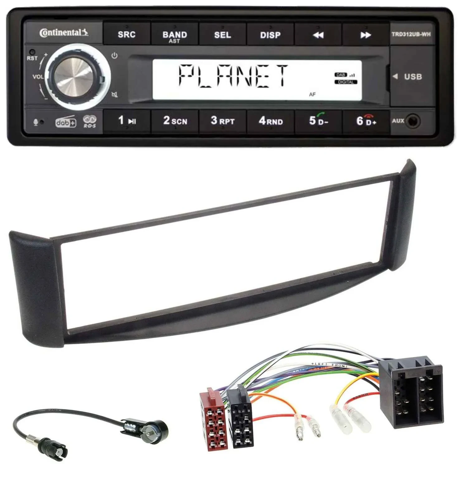 Continental USB 1DIN AUX DAB MP3 Autoradio für Smart ForTwo (1998-2007)
