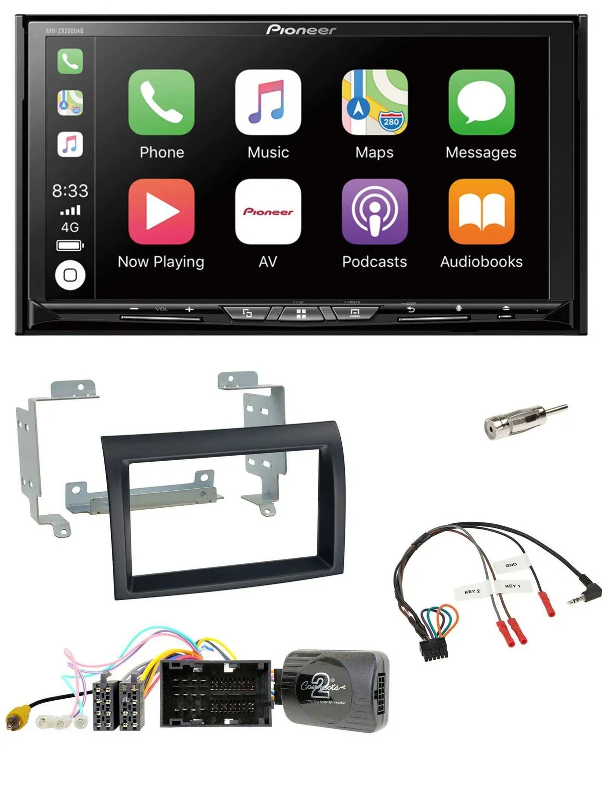 Pioneer 2DIN Lenkrad USB DAB DVD Bluetooth Autoradio für Citroen Jumper ab 14 sc