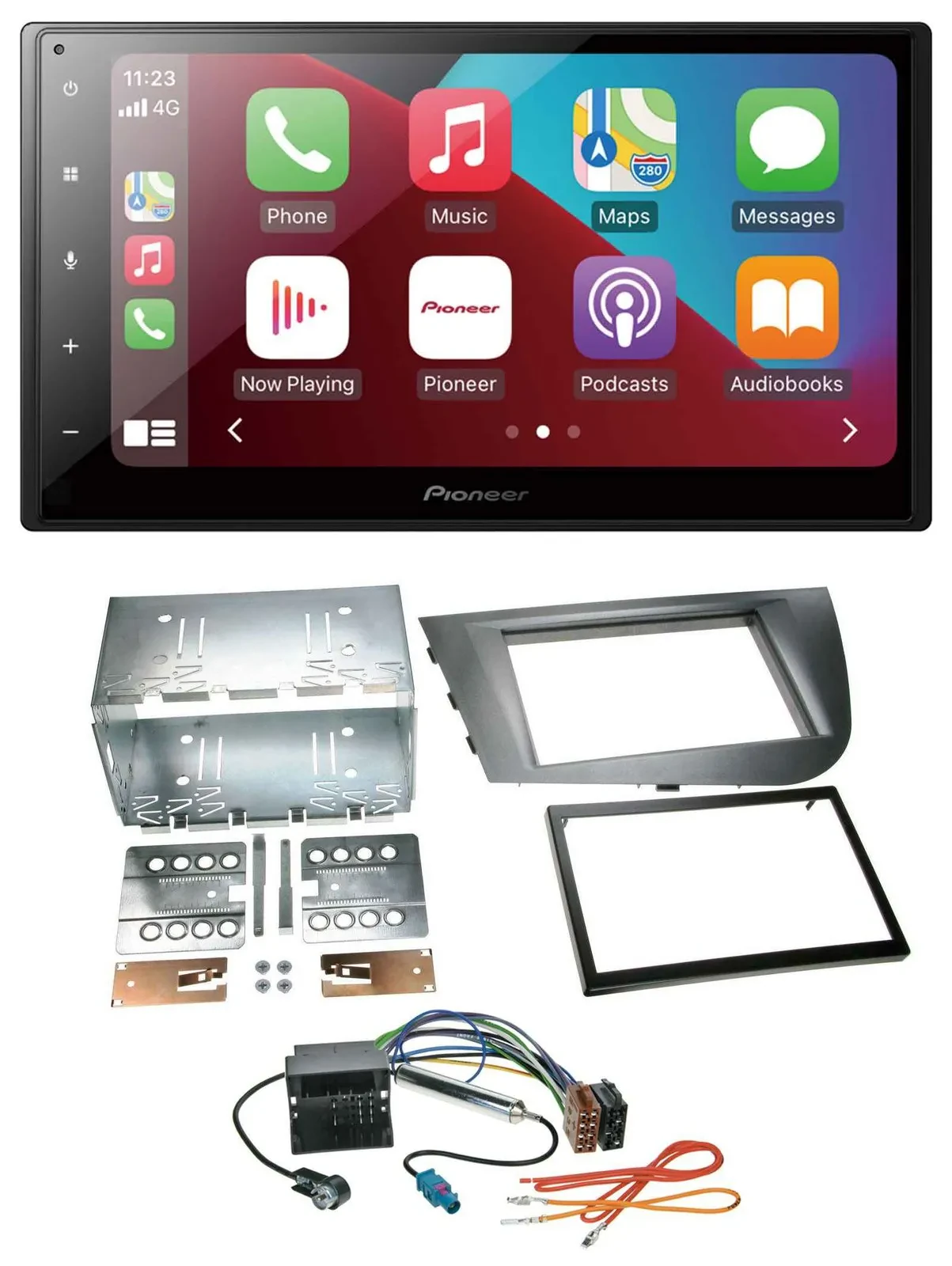 Автомагнитола Pioneer 2 DIN USB MP3 DAB Bluetooth, серебристая, для Seat Leon 2005–2009