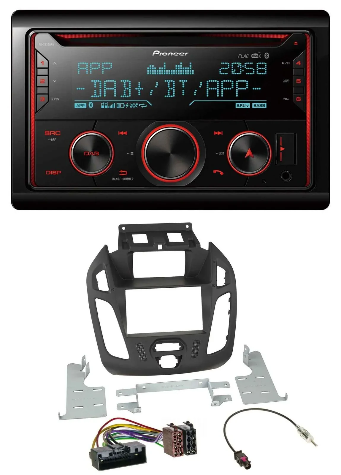 Pioneer 2DIN DAB MP3 Bluetooth USB CD Autoradio für Ford Transit 2012-2018 Displ