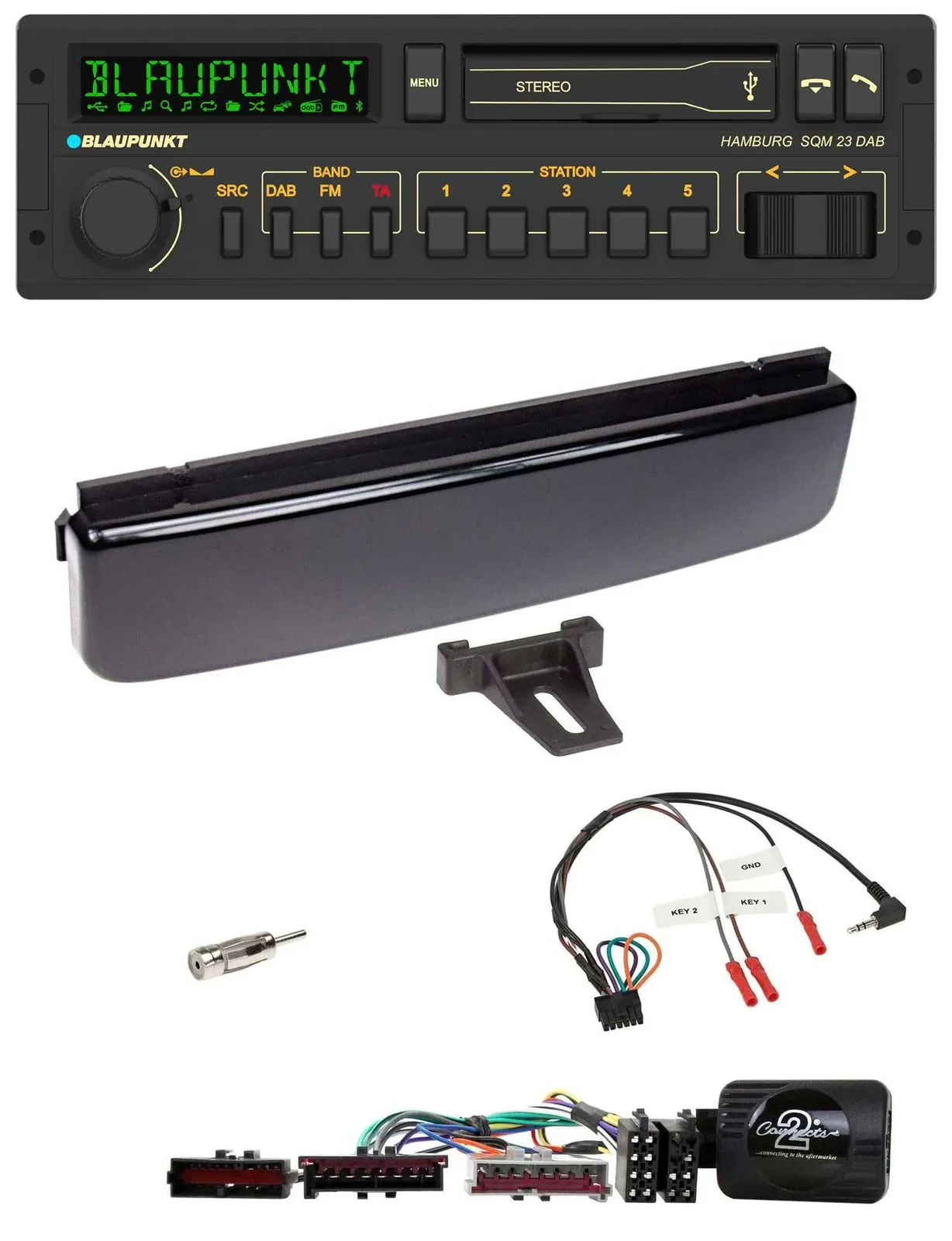 Blaupunkt USB DAB Bluetooth Lenkrad Autoradio für Ford Mondeo Focus piano-schwar
