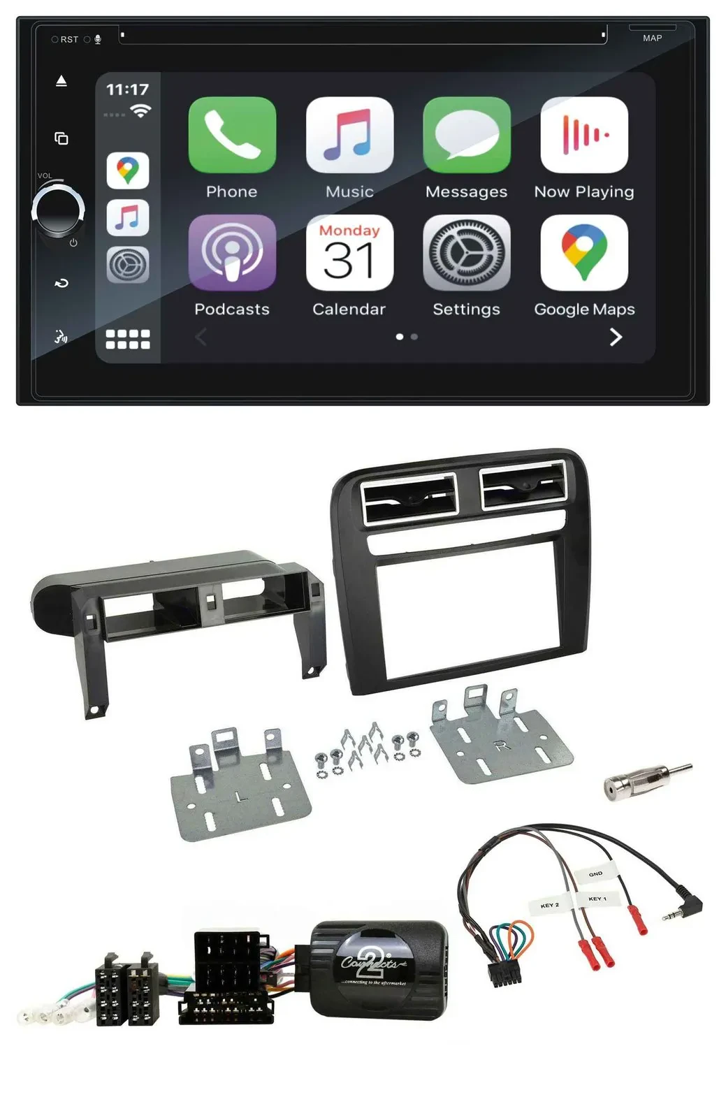 Blaupunkt DAB USB Bluetooth Lenkrad 2DIN TMC Navigation für Fiat Grande Punto 06
