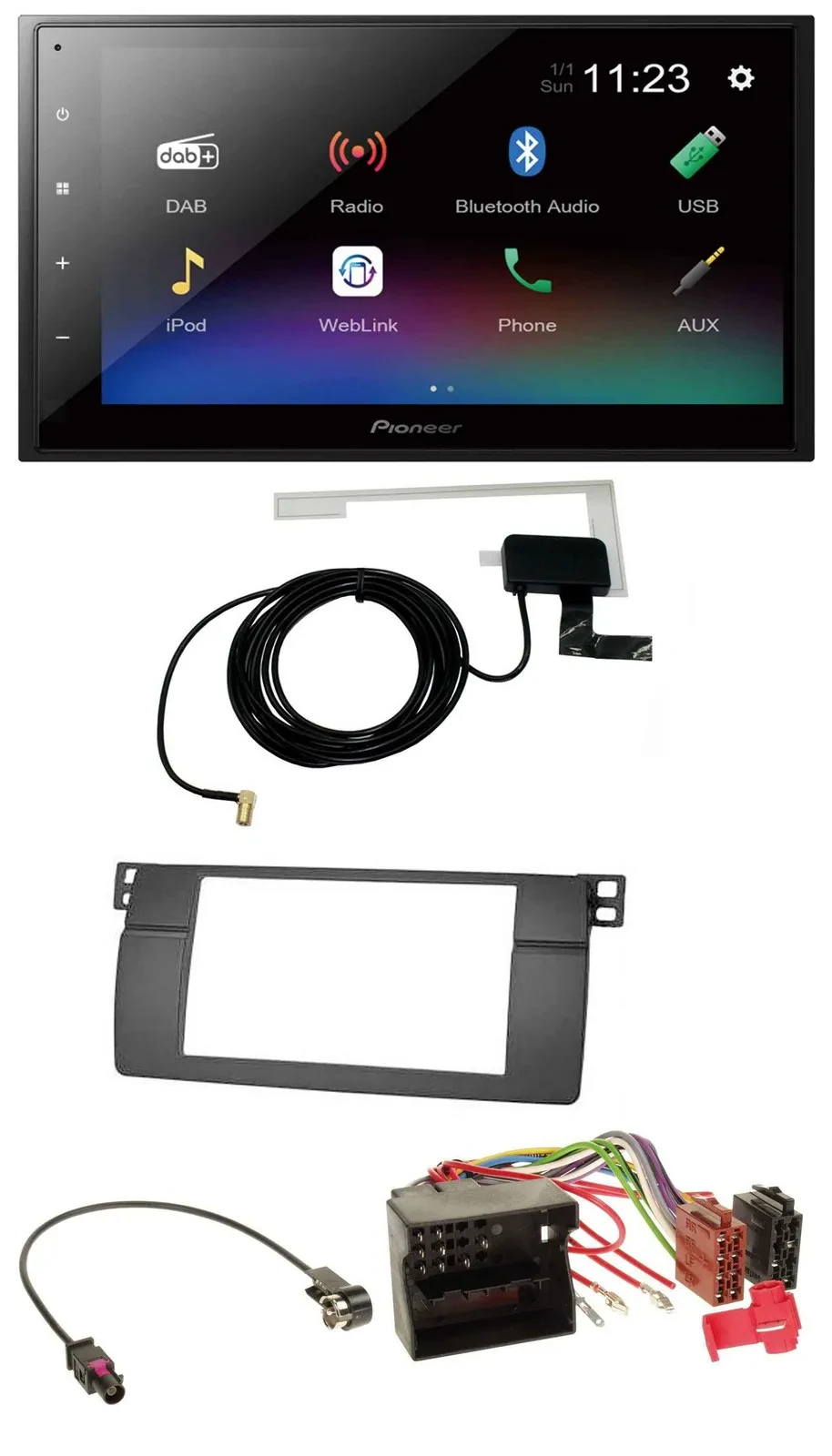 Pioneer DAB MP3 Bluetooth 2DIN USB Autoradio für BMW 3er E46 Profiversion großem