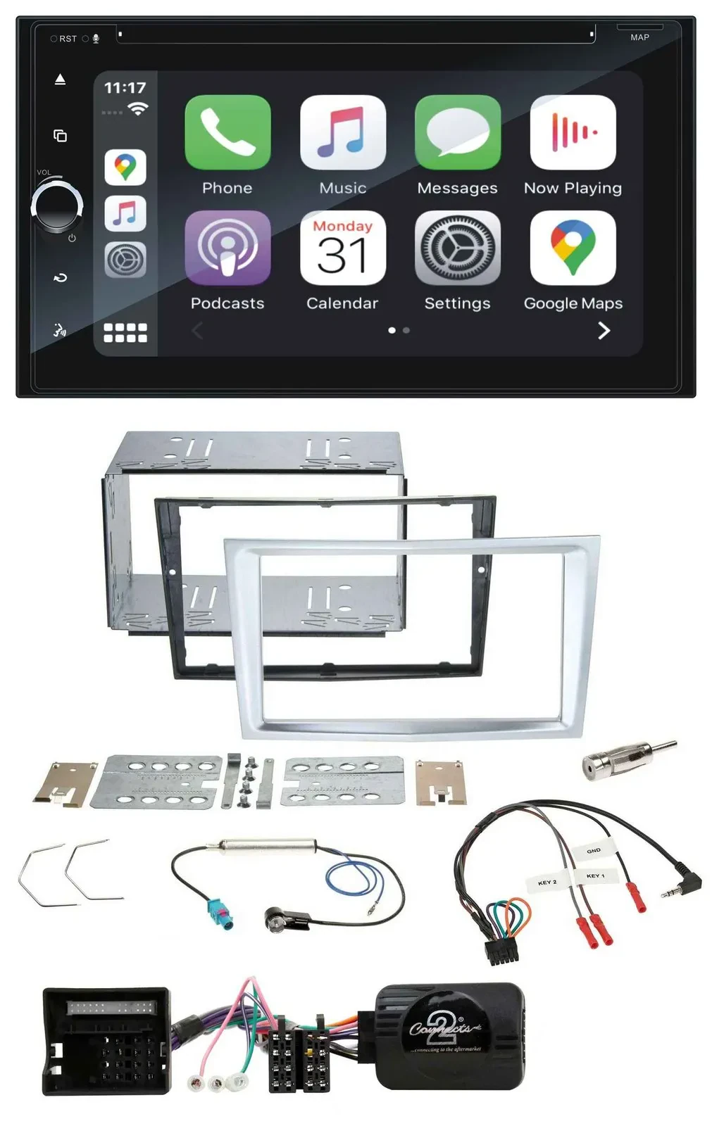 Blaupunkt DAB USB Bluetooth Lenkrad 2DIN TMC Navigation für Opel Zafira Astra H