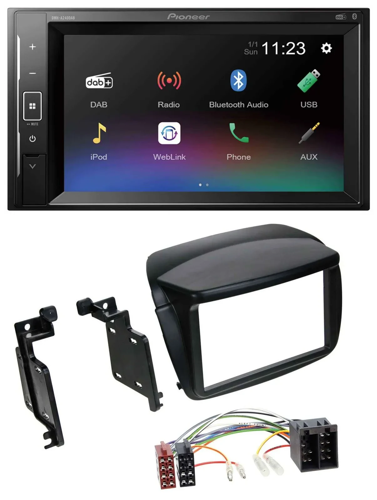 Автомагнитола Pioneer 2DIN DAB Bluetooth USB для Fiat Doblo (с 2010), Opel Combo