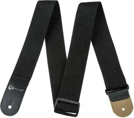 Charvel Logo 2" Poly Adjustable Guitar Strap, Black with Leather Ends