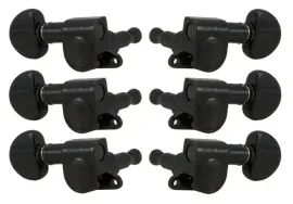 GROVER 205BC Mini Rotomatics Machine Heads, 3 + 3 - Black Chrome