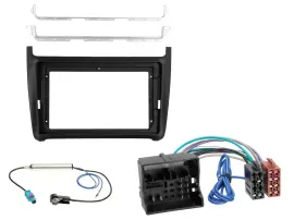Einbauset Lenkradadapter für 9 Zoll Autoradio für VW Polo V6R 2014-2017 schwarz