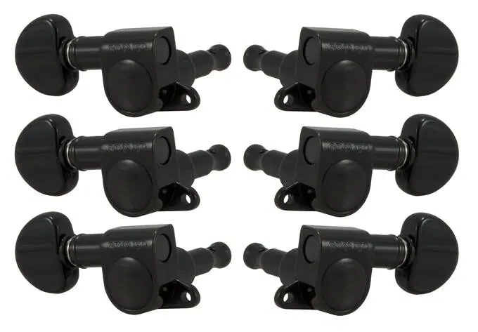 GROVER 205BC Mini Rotomatics Machine Heads, 3 + 3 - Black Chrome