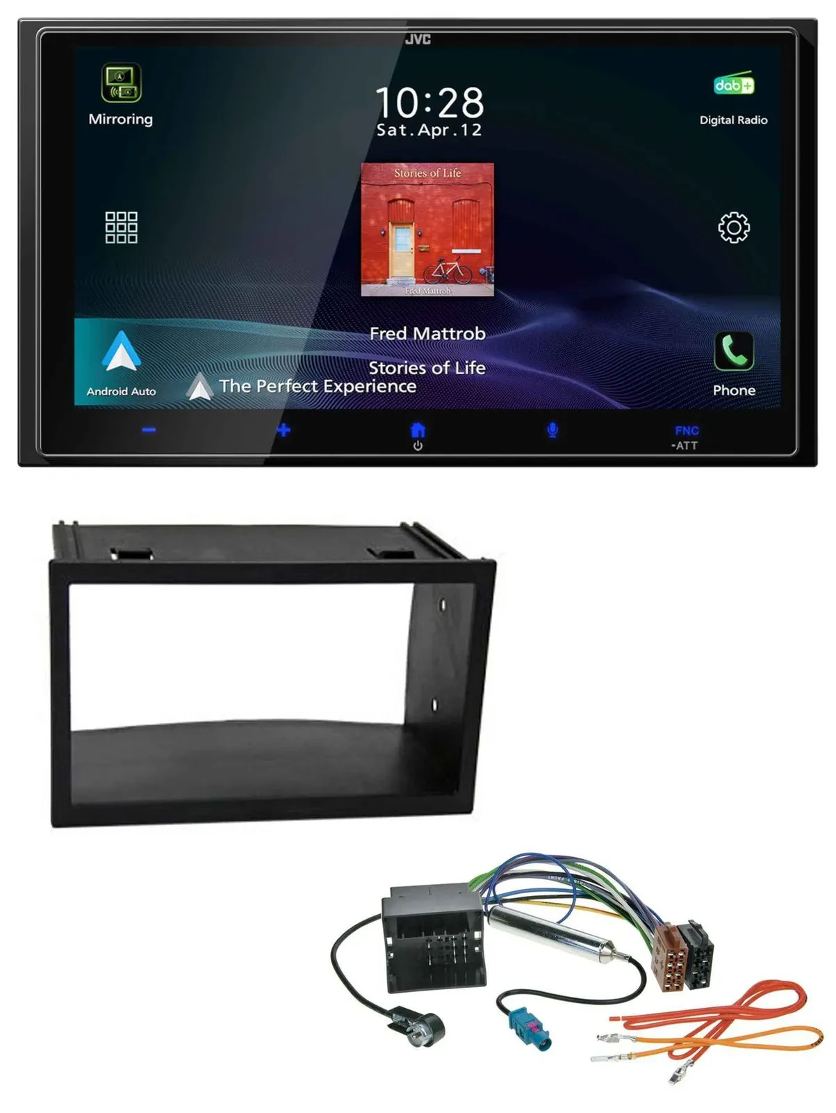 Автомагнитола JVC 2-DIN Bluetooth USB DAB MP3 для VW Golf IV/Polo/Passat T4/Fox
