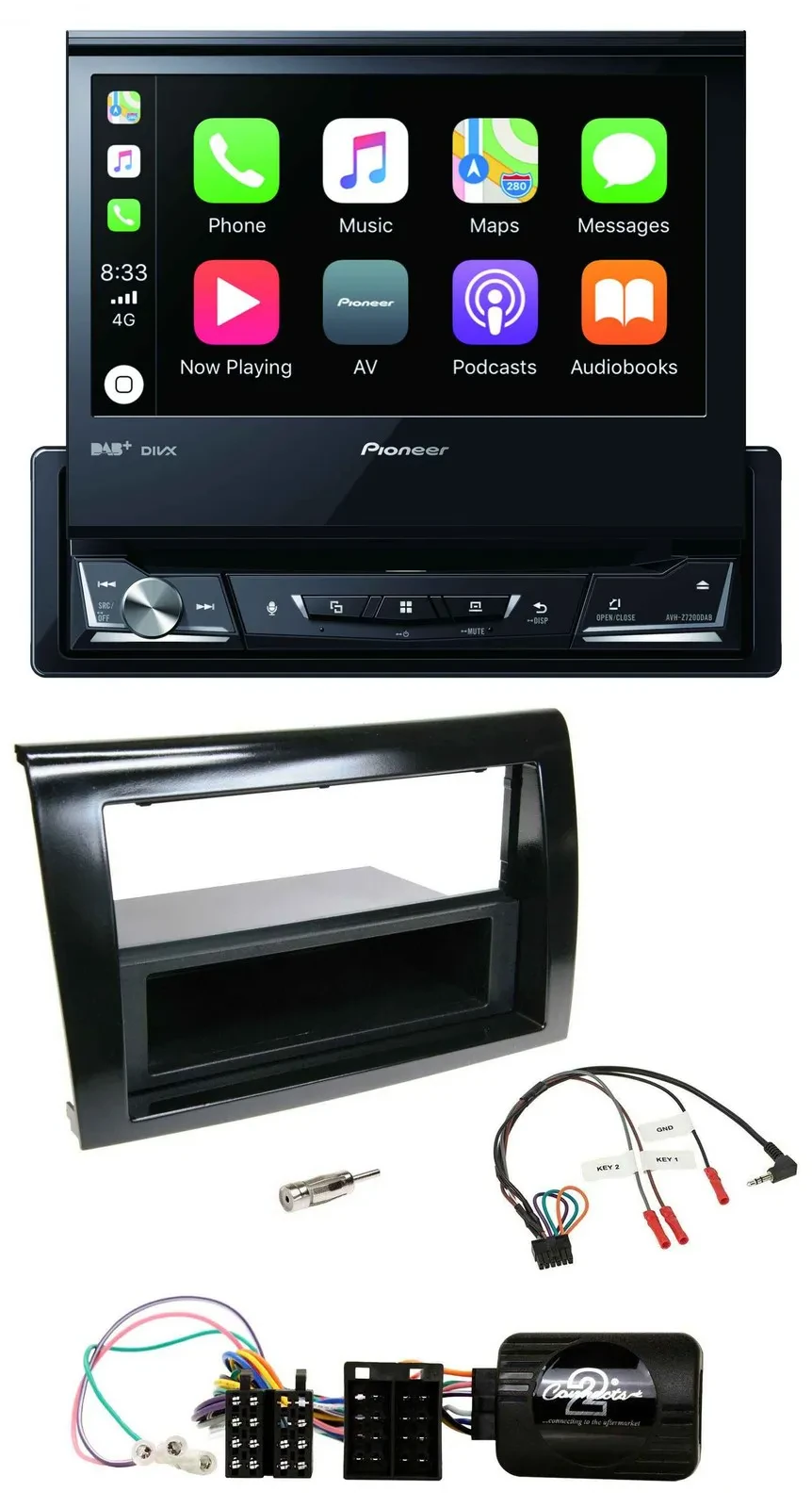 Pioneer DVD Bluetooth DAB USB Lenkrad Autoradio für Fiat Bravo 2007-2014
