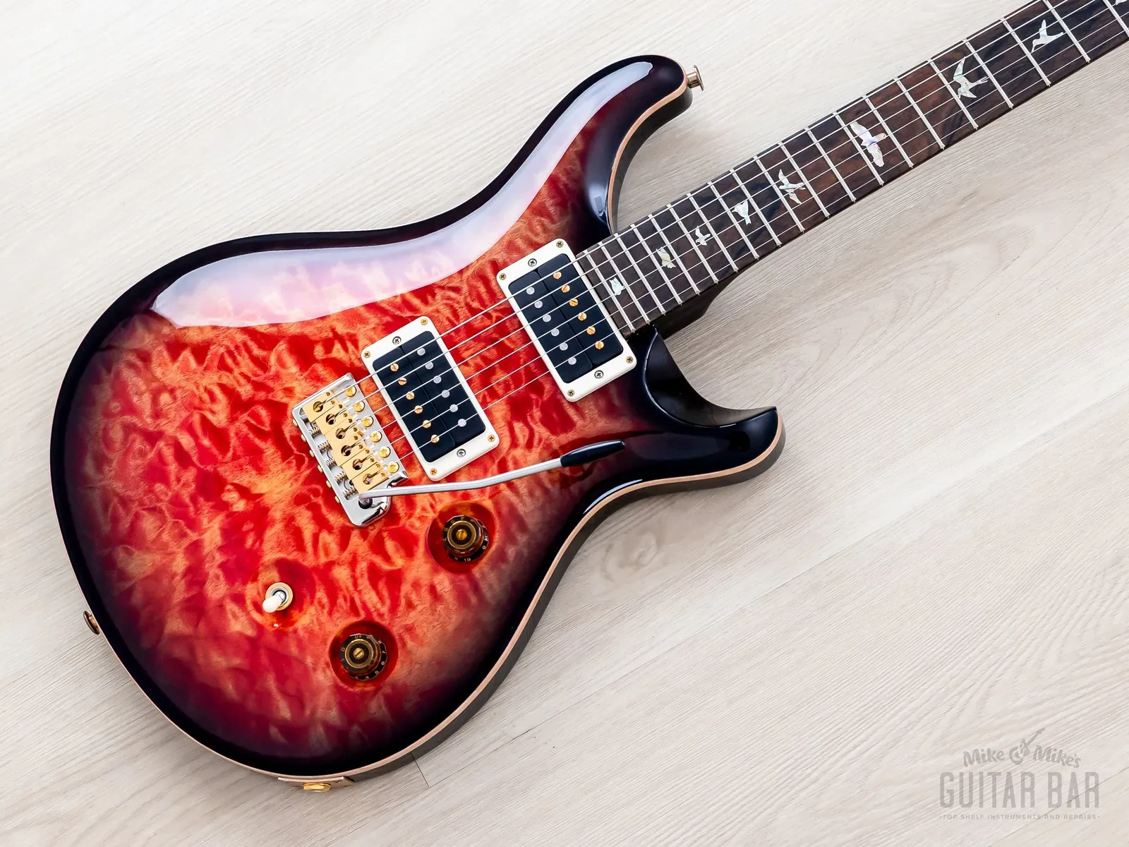Б/У Электрогитара PRS Custom 24 Wood Library 10 Top, Blood Orange Smoke Burst