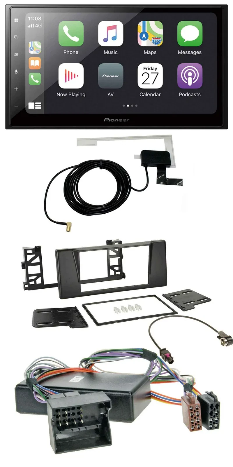 Автомагнитола Pioneer 2DIN USB MP3 Bluetooth DAB для BMW 5 E39 и X5 E53 (для активной аудиосистемы)