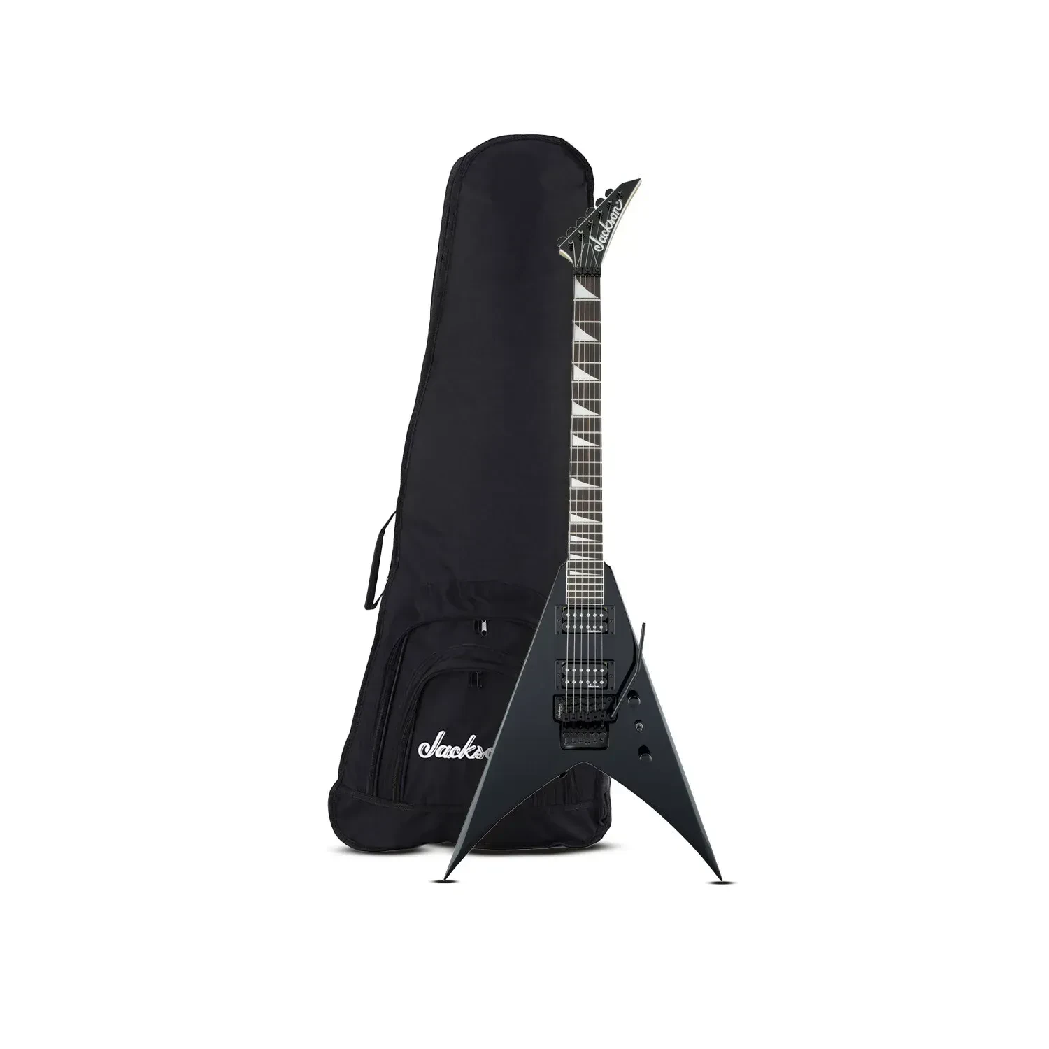 Jackson JS Series King V JSR2 6 String Gloss Black Electric Guitar Bundle