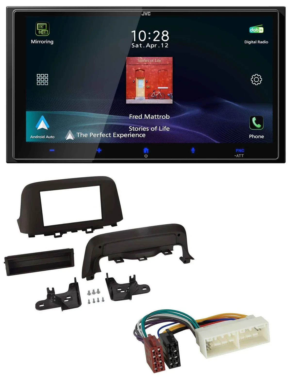 JVC USB Bluetooth 2DIN DAB MP3 Autoradio für Hyundai Kona (ab 2018)