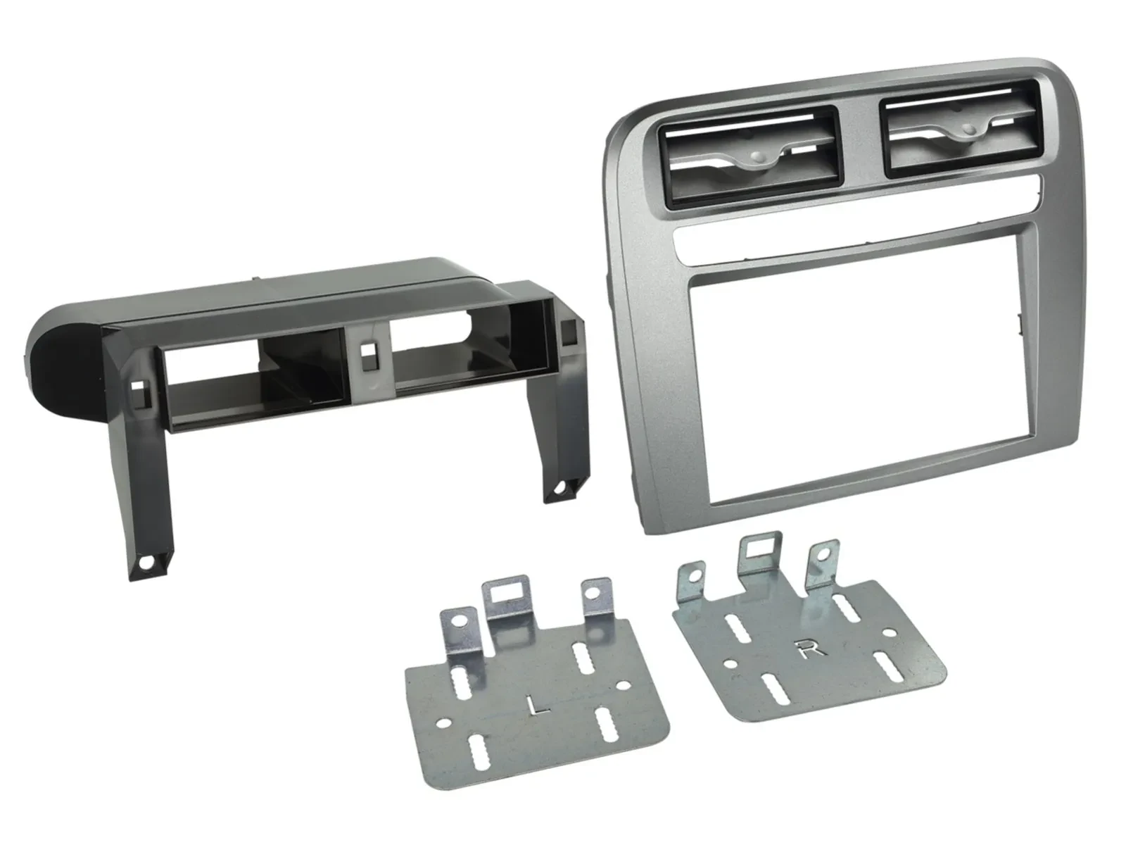 Einbaurahmen Doppel DIN Autoradio für Fiat Grande Punto 2005-2010 anthrazit meta