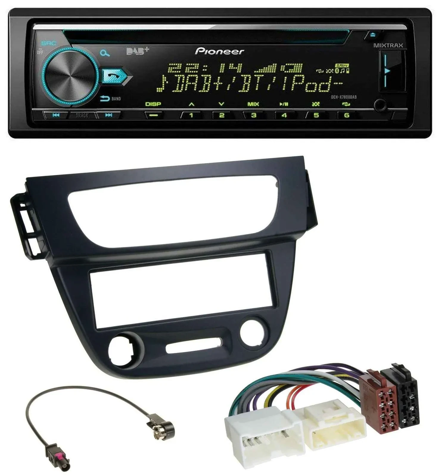 Автомагнитола для Renault Megane 3 (2009–2014) Pioneer DAB, MP3, CD, USB, Bluetooth, чёрный