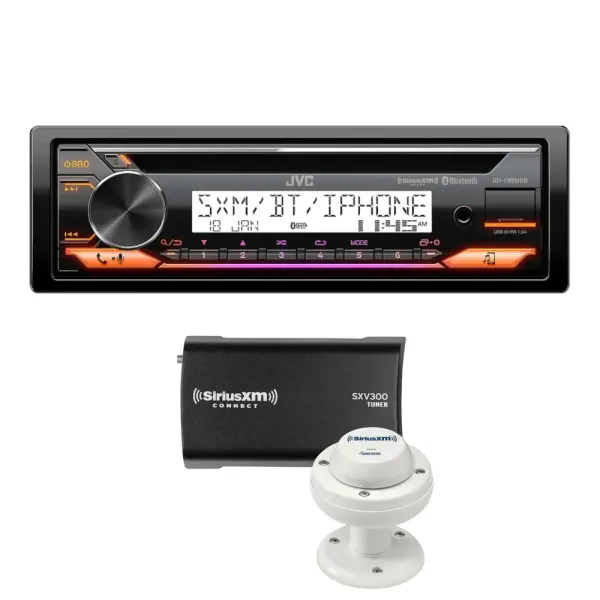 JVC KD-T92MBS Single-DIN In-Dash CD Marine Receiver w/ SiriusXM SXV300M1