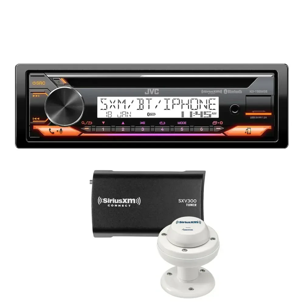 Автомагнитола для морского применения JVC KD-T92MBS 1 DIN, CD (набор) с SiriusXM SXV300M1