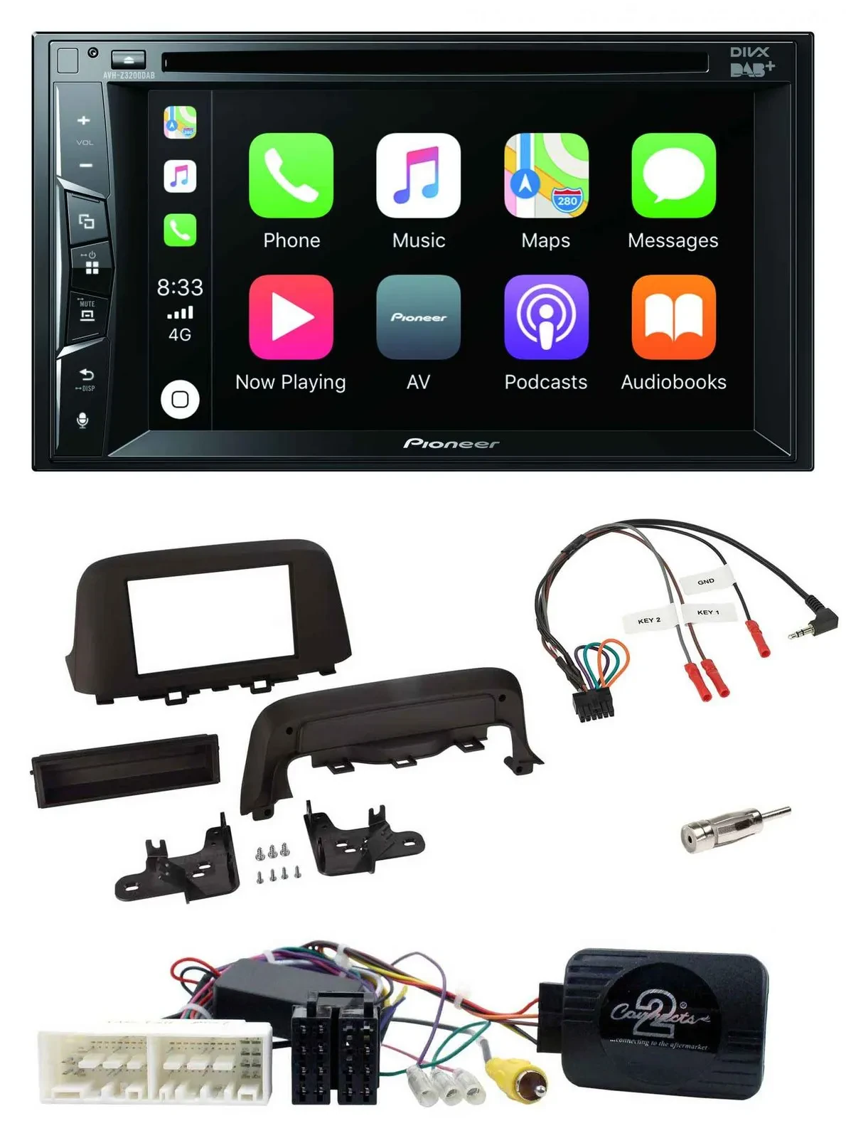 Pioneer Lenkrad USB DVD Bluetooth DAB 2DIN Autoradio für Hyundai Kona ab 2013